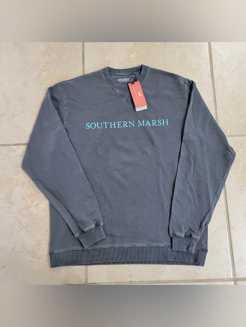 Southern Marsh Seawash Sweatshirt Midnight Gray Mens XLG  Extra Large Sweater XL